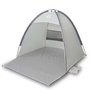 vidaXL Tente de plage 3 personnes gris imperm&eacute;able