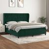 vidaXL Sommier &agrave; lattes de lit et matelas Vert fonc&eacute; 180x200cm Velours