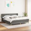 vidaXL Sommier &agrave; lattes de lit avec matelas Gris fonc&eacute; 160x200cm Tissu