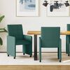 vidaXL Chaises de Salle &agrave; Manger avec Roues 2 pcs Vert fonc&eacute; tissu