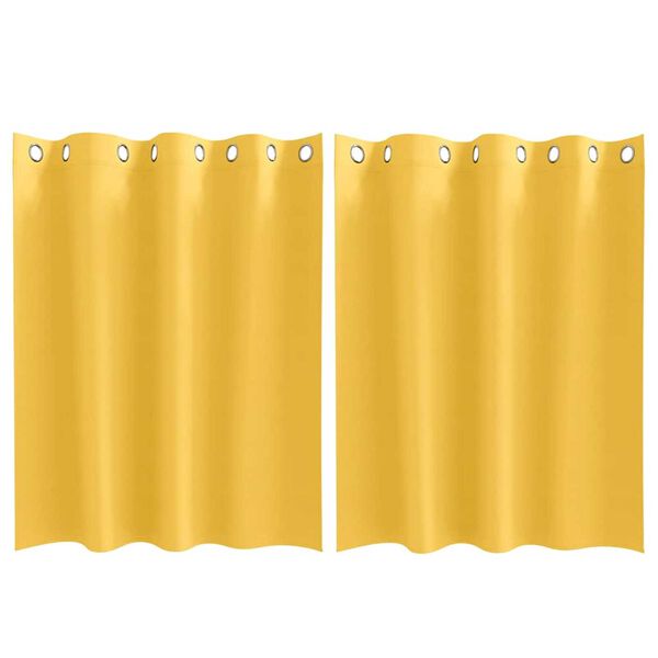 vidaXL Rideaux occultants avec anneaux 2 pcs Jaune moutarde