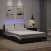 vidaXL Cadre de lit avec LED sans matelas Zadar noir et blanc 140x190 cm