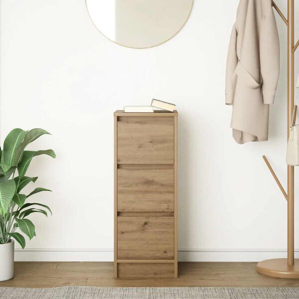 vidaXL Buffet ch&ecirc;ne artisanal 29,5x34x76 cm bois d'ing&eacute;nierie