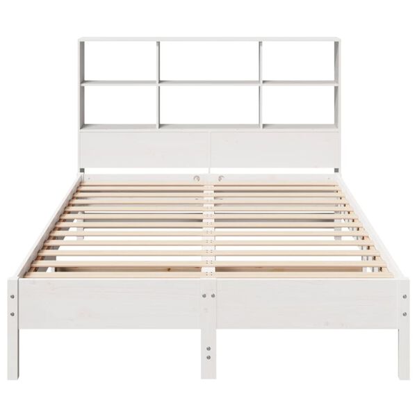 vidaXL Lit biblioth&egrave;que sans matelas blanc 120x190 cm bois pin massif