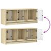 vidaXL Meuble TV avec portes en verre ch&ecirc;ne sonoma 102x37x42 cm