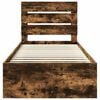 vidaXL Cadre de lit Ch&ecirc;ne fum&eacute; 75 x 190 cm Bois de pin massif