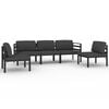 vidaXL Salon de jardin 5 pcs avec coussins Aluminium Anthracite