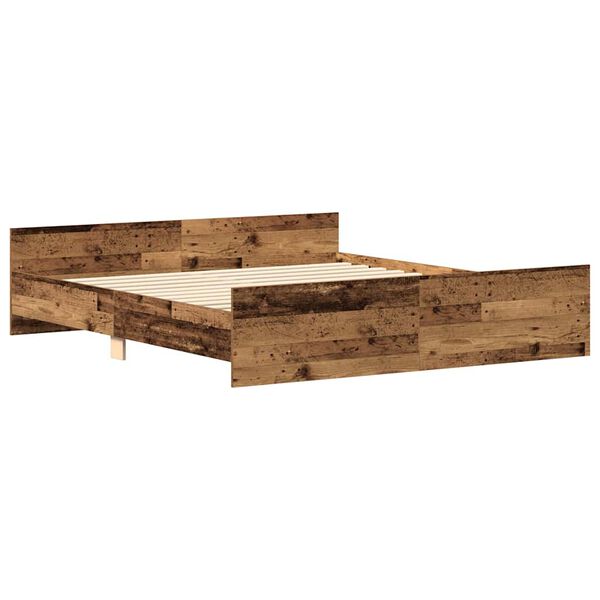 vidaXL Cadre de lit sans matelas vieux bois 160x200 cm bois ing&eacute;nierie
