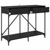 vidaXL Table console Ch&ecirc;ne noir 100 x 39 x 78,5 cm Bois d'ing&eacute;nierie