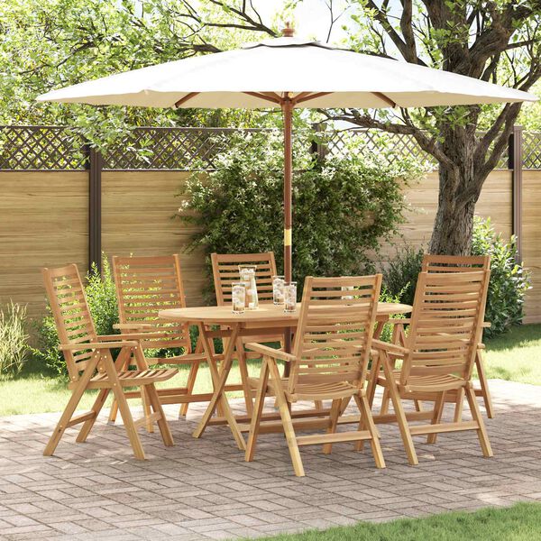 vidaXL Ensemble de salle &agrave; manger pour jardin 7 pcs Marron