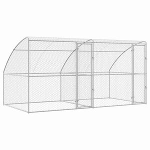 vidaXL Kennel pour Chiens 2 pcs Argent&eacute; 4 x 2 x 2 m Acier galvanis&eacute;