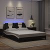 vidaXL Cadre de lit Viana avec LED sans matelas noir et blanc 160x200 cm