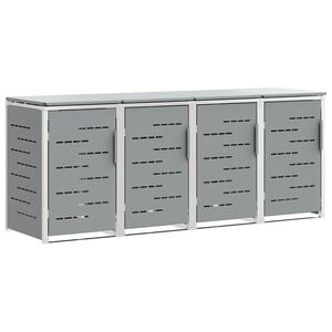 vidaXL Stockage de bac &agrave; d&eacute;chets Gris 276 x 77,5 x 112,5 cm