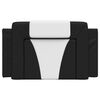 vidaXL Coussin de t&ecirc;te de lit Viana noir et blanc 90 cm similicuir
