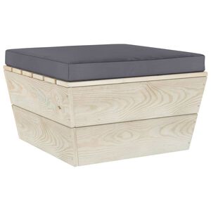 vidaXL Repose-pied palette de jardin avec coussin &Eacute;pic&eacute;a impr&eacute;gn&eacute;