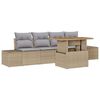 vidaXL Ensemble de canap&eacute; de jardin 5 pcs Beige Poly rotin