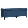vidaXL Canapé Chesterfield 3 places bleu tissu
