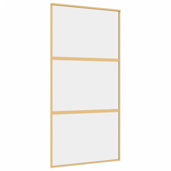 vidaXL Porte coulissante dor&eacute; 102,5x205cm verre ESG clair et aluminium