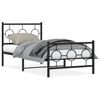 vidaXL Cadre de lit métal sans matelas avec pied de lit noir 90x200 cm