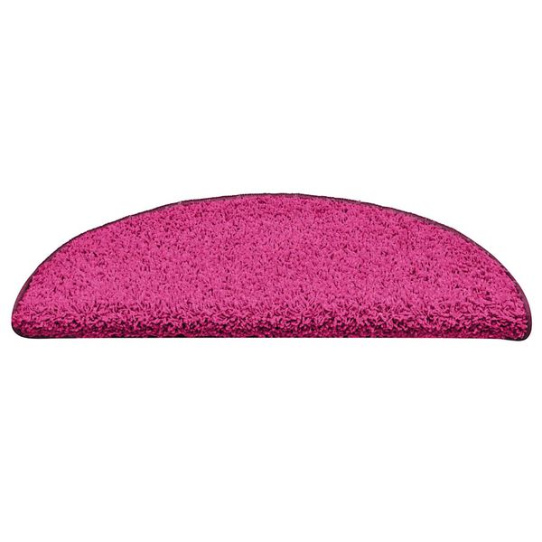 vidaXL Tapis d'escalier 15 pi&egrave;ces 56 x 17 x 3 cm Rose Demi-rond