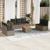 vidaXL Salon de jardin 8 pcs avec coussins gris r&eacute;sine tress&eacute;e