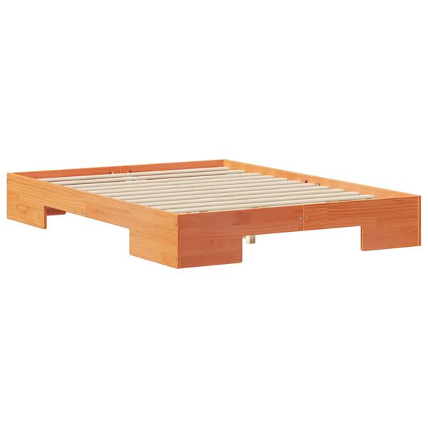 vidaXL Cadre de lit surélevé Marron 120 x 190 cm Bois massif en pin