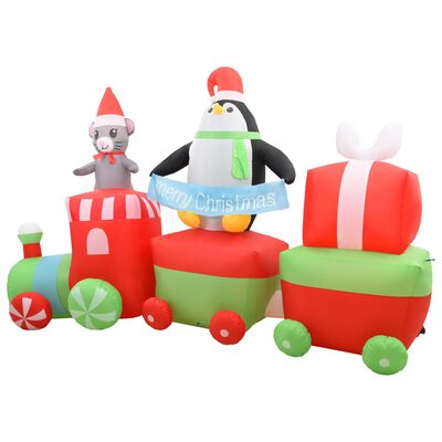 vidaXL Pingouin et souris gonflables en train de Noël LED IP44 350 cm