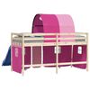 vidaXL Rideaux pour lit mezzanine avec tunnel rose polyester