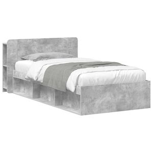 vidaXL Cadre de lit avec rangement Gris b&eacute;ton 100 x 200 cm