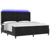 vidaXL Lit &agrave; ressorts avec matelas Noir 200 x 200 cm Velours