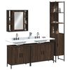 vidaXL Ensemble d'armoires de salle de bain 4 pcs ch&ecirc;ne marron