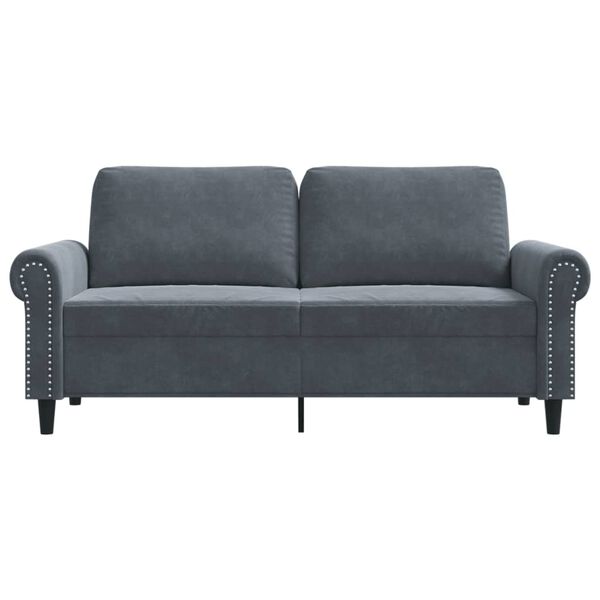 vidaXL Canap&eacute; &agrave; 2 places Gris fonc&eacute; 140 cm Velours