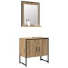 vidaXL Ensemble de mobilier de salle de bain avec porte 2 pcs Marron