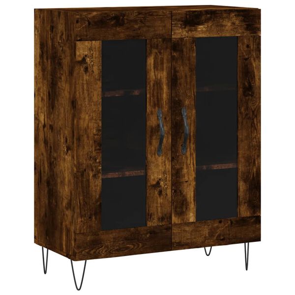 vidaXL Buffet ch&ecirc;ne fum&eacute; 69,5x34x90 cm bois d'ing&eacute;nierie