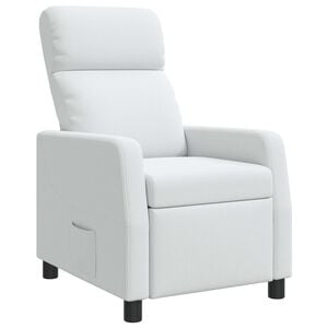 vidaXL Fauteuil inclinable Blanc Tissu
