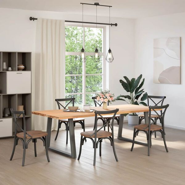 vidaXL Pieds de table à manger en forme de V 2 pièces Anthracite 100 x (72-73,3) cm Acier