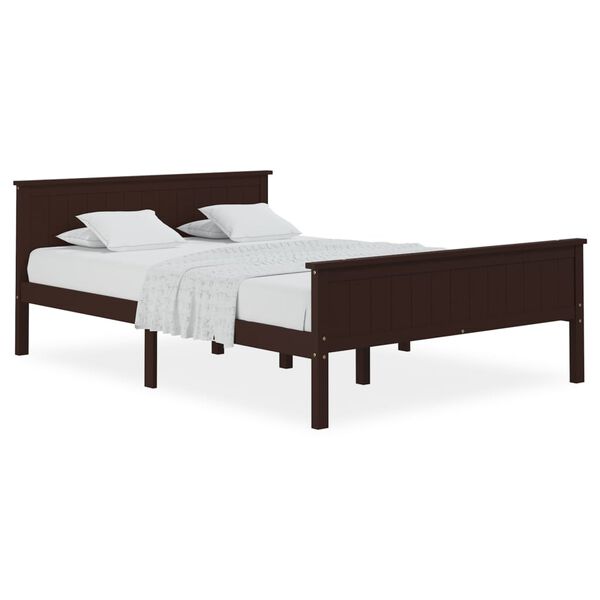 vidaXL Cadre de lit sans matelas marron foncé pin massif 160x200 cm