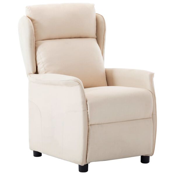 vidaXL Fauteuil inclinable Cr&egrave;me Tissu