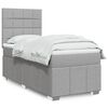 vidaXL Sommier &agrave; lattes de lit et matelas Gris clair 90x190 cm Tissu