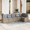 vidaXL Ensemble de canapé de jardin 6 pcs Beige et Gris clair