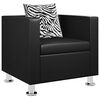 vidaXL Fauteuil noir similicuir