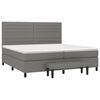 vidaXL Sommier &agrave; lattes de lit avec matelas Gris fonc&eacute; 200x200cm Tissu