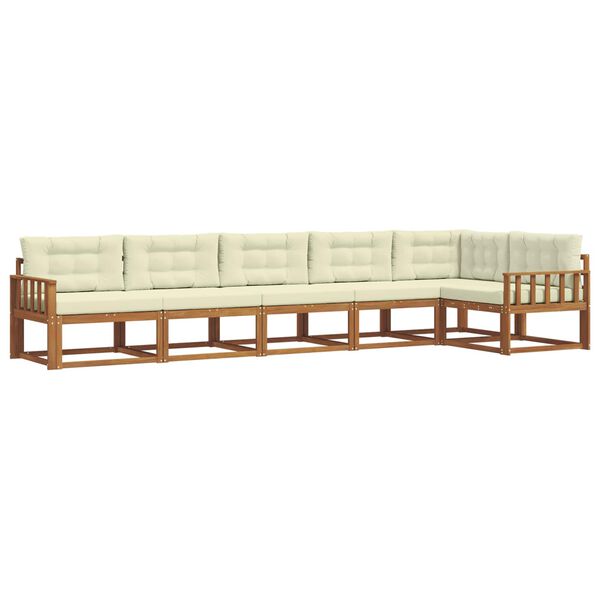 vidaXL Ensemble de canap&eacute;s d'ext&eacute;rieur 6 pcs Naturel et Cr&egrave;me