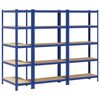 vidaXL Étagères de rangement à 5 niveaux 3 pcs Bleu