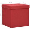 vidaXL Tabouret de rangement pliable Rouge bordeaux Faux lin