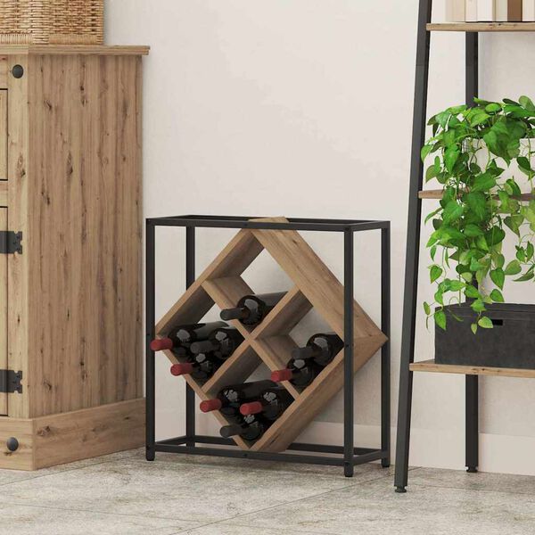 vidaXL &Eacute;tag&egrave;re &agrave; vin Ch&ecirc;ne artisanal 51 x 18 x 52,5 cm