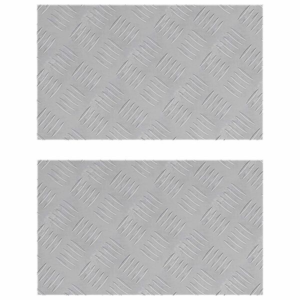vidaXL Nez de marche Rectangulaire 2 pcs Argent&eacute; 50 x 30 cm Aluminium