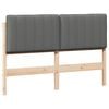 vidaXL T&ecirc;te de lit capitonn&eacute;e Marron et gris clair 140 cm Pin massif
