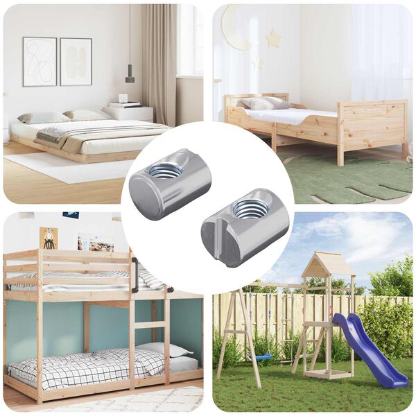 vidaXL &Eacute;crou de baril 2 pcs Argent&eacute; M6 x 13 mm Fer