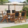 vidaXL Chaises de jardin pliantes lot de 6 acacia massif et textil&egrave;ne